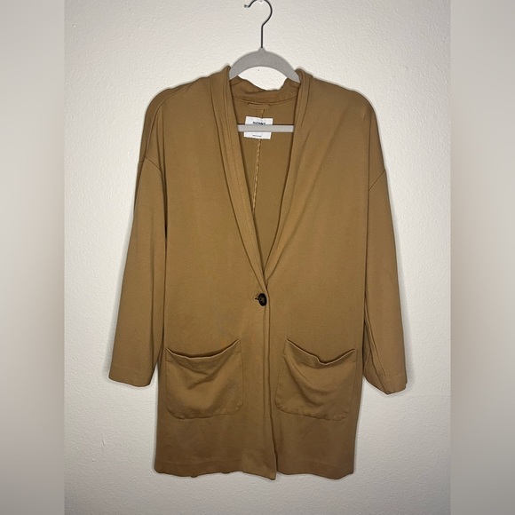 Old Navy Camel Brown Knit Boyfriend Blazer Cardigan 🧥 Size M - Picture 1 of 6